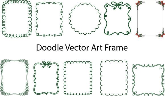 Download Hand-Drawn Doodle Vector Art Frames EPS. - Premium Resources