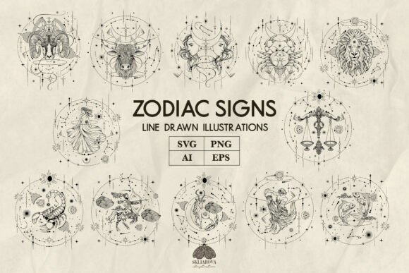 Download Zodiac Signs Svg Png Eps Bundle - Premium Resources