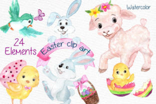 Download Watercolor Easter Kids Clipart Watercolor Lamb Clipart Easter Egss Easter Basket Flowers Clipart - Watercolor lamb clipart Collection